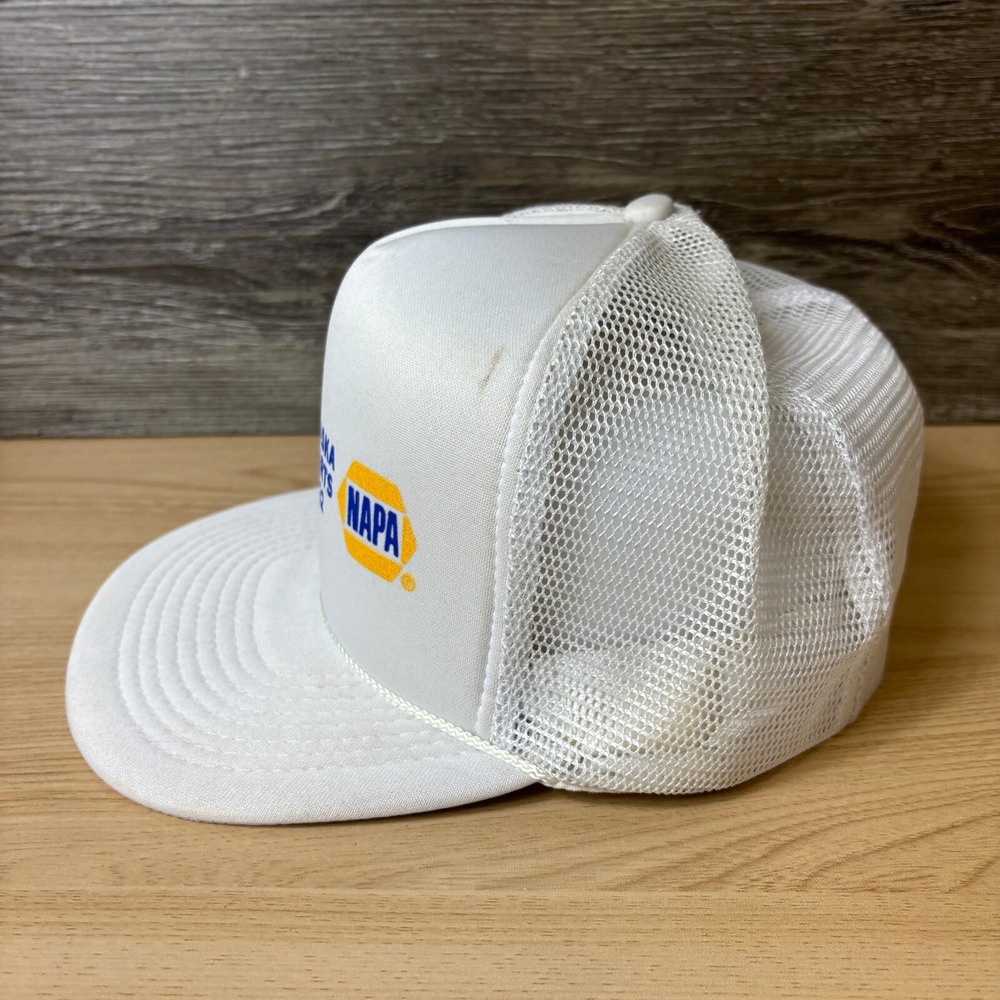 Vintage Napa Hat Cap Snapback White Trucker Madawaska Maine Auto Parts - Picture 5 of 10